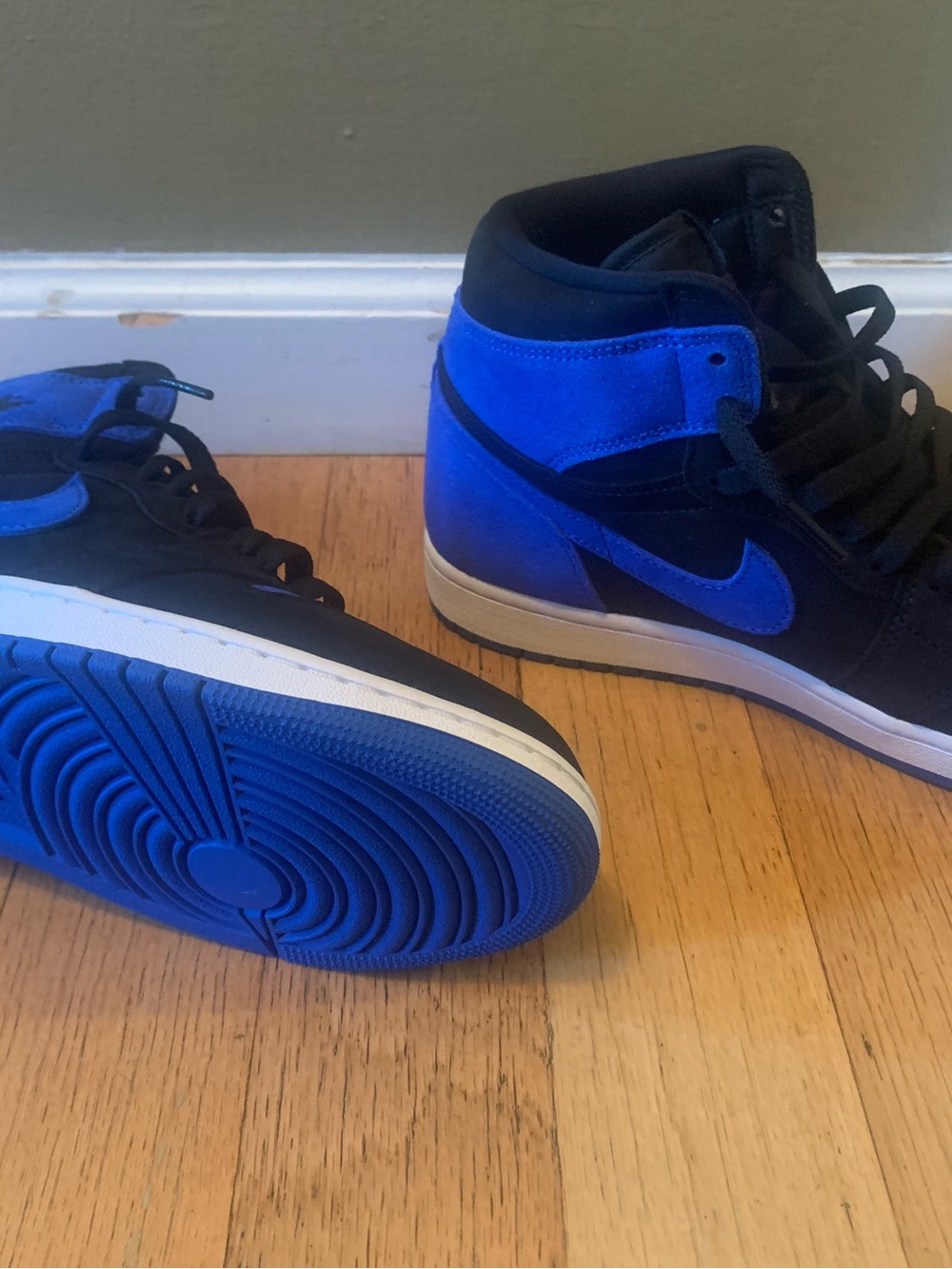 Nike High-Top Sneakers - Black & Royal Blue Suede